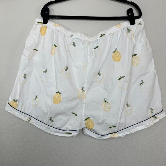Printfresh Lemon Drop Embroidered Pajama Set White Organic Cotton Size 3x - Picture 5 of 6